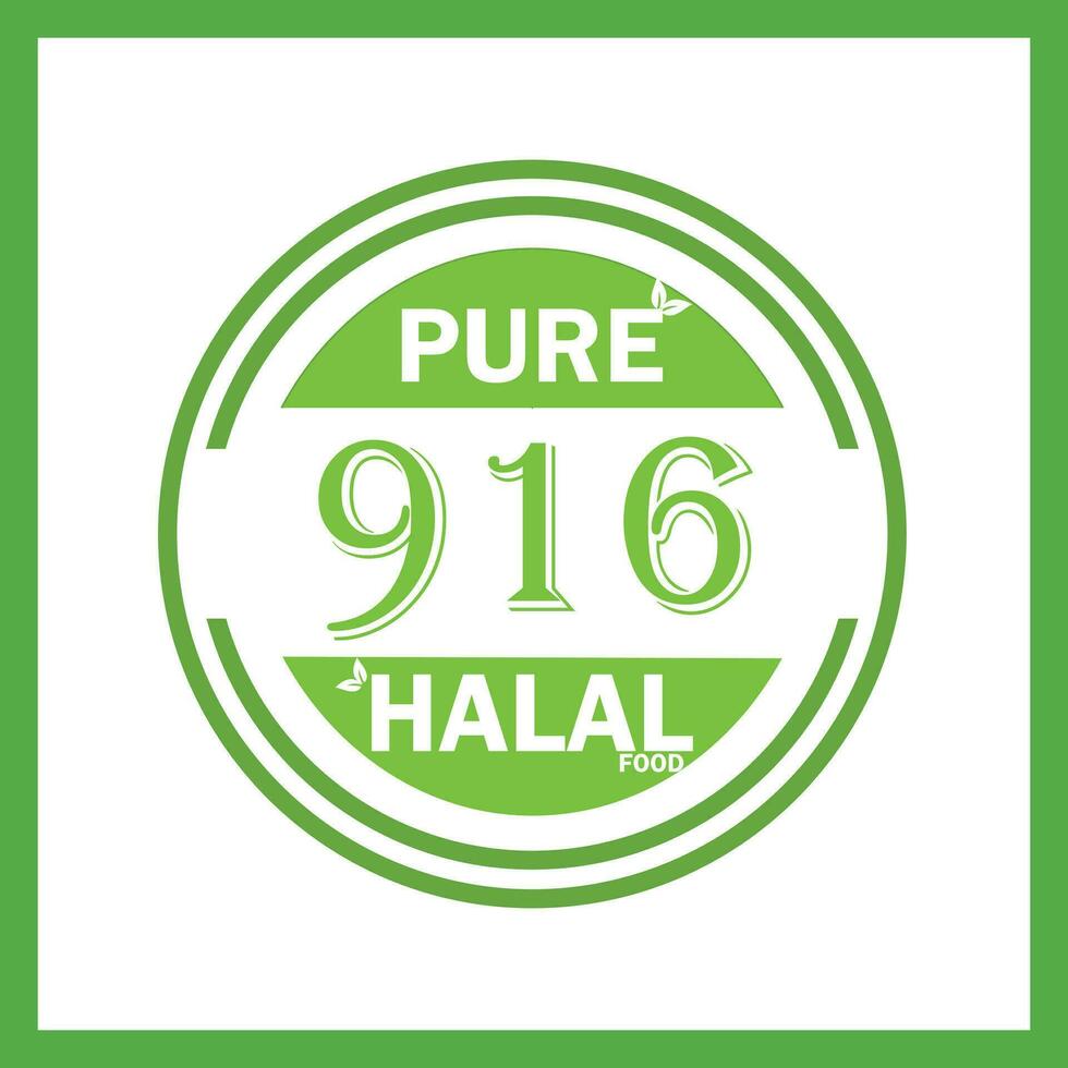 design with halal leaf design 916 vector