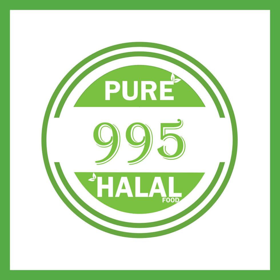 design with halal leaf design 995 vector