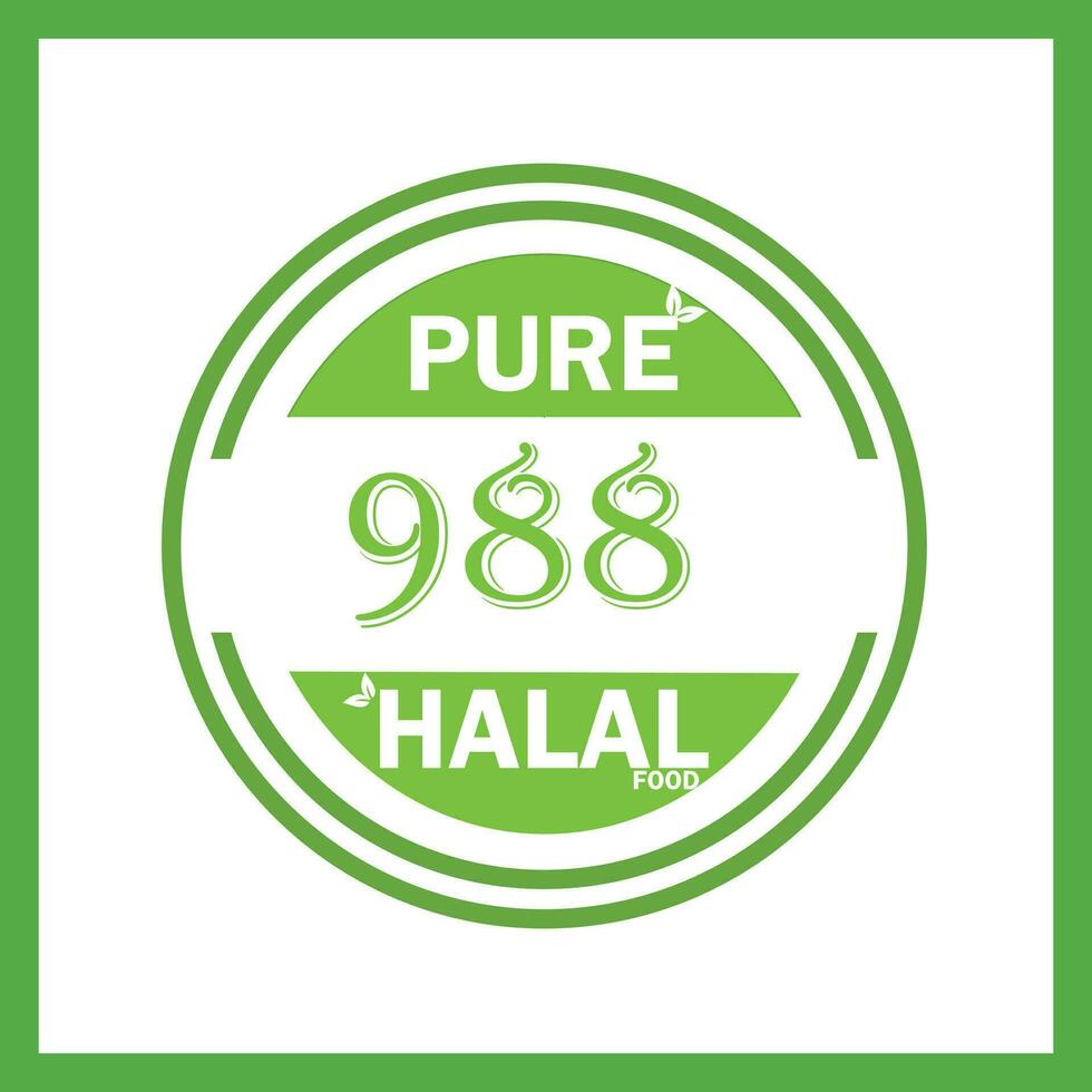design with halal leaf design 988 vector