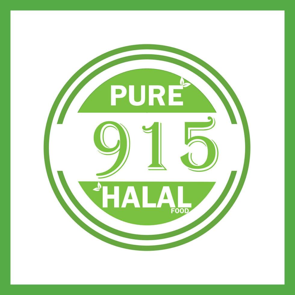 design with halal leaf design 915 vector