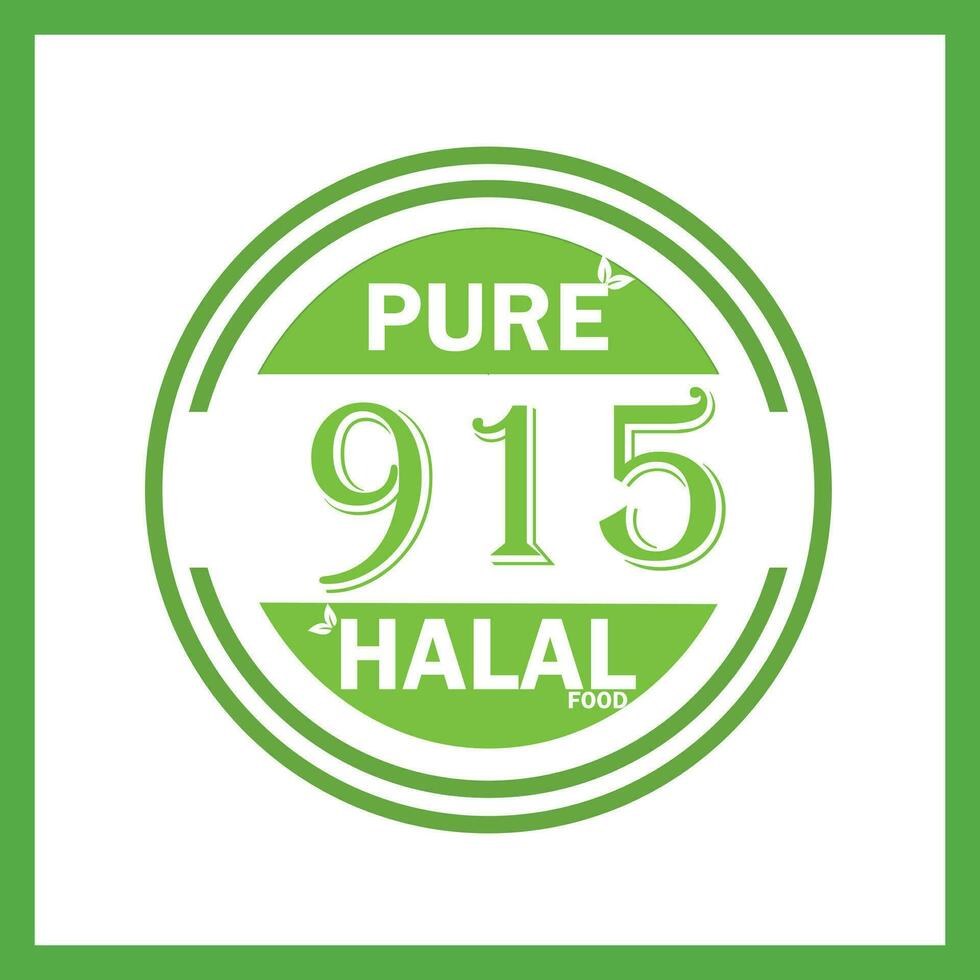 design with halal leaf design 915 vector