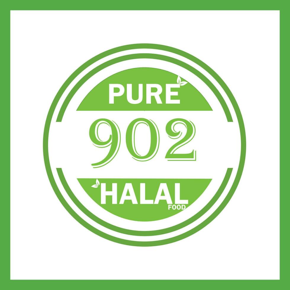 design with halal leaf design 902 vector