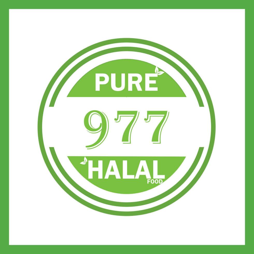 design with halal leaf design 977 vector