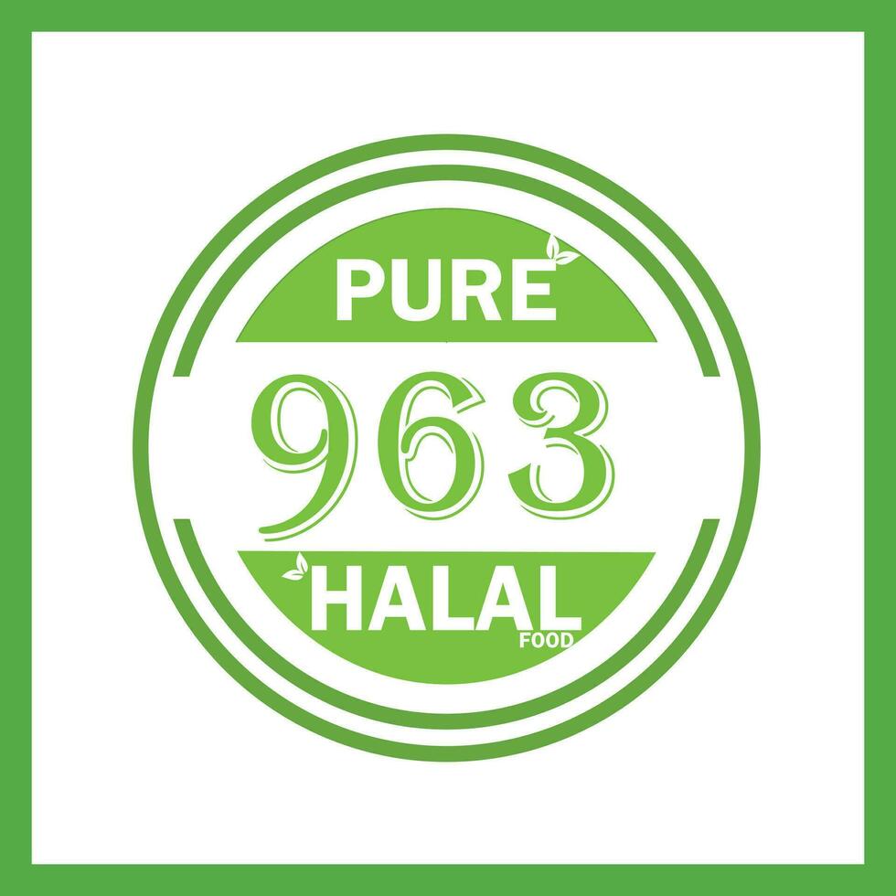 design with halal leaf design 963 vector