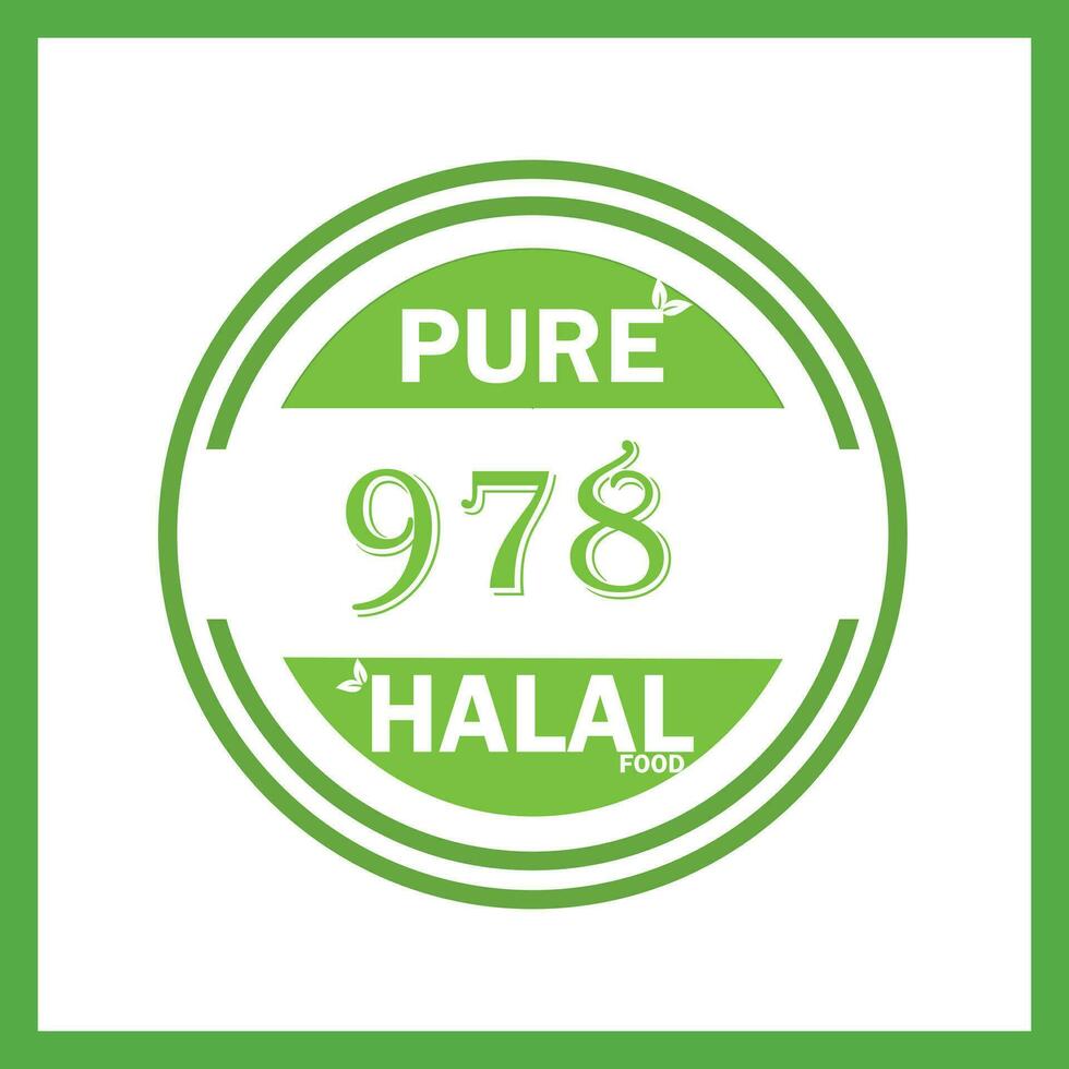 design with halal leaf design 978 vector