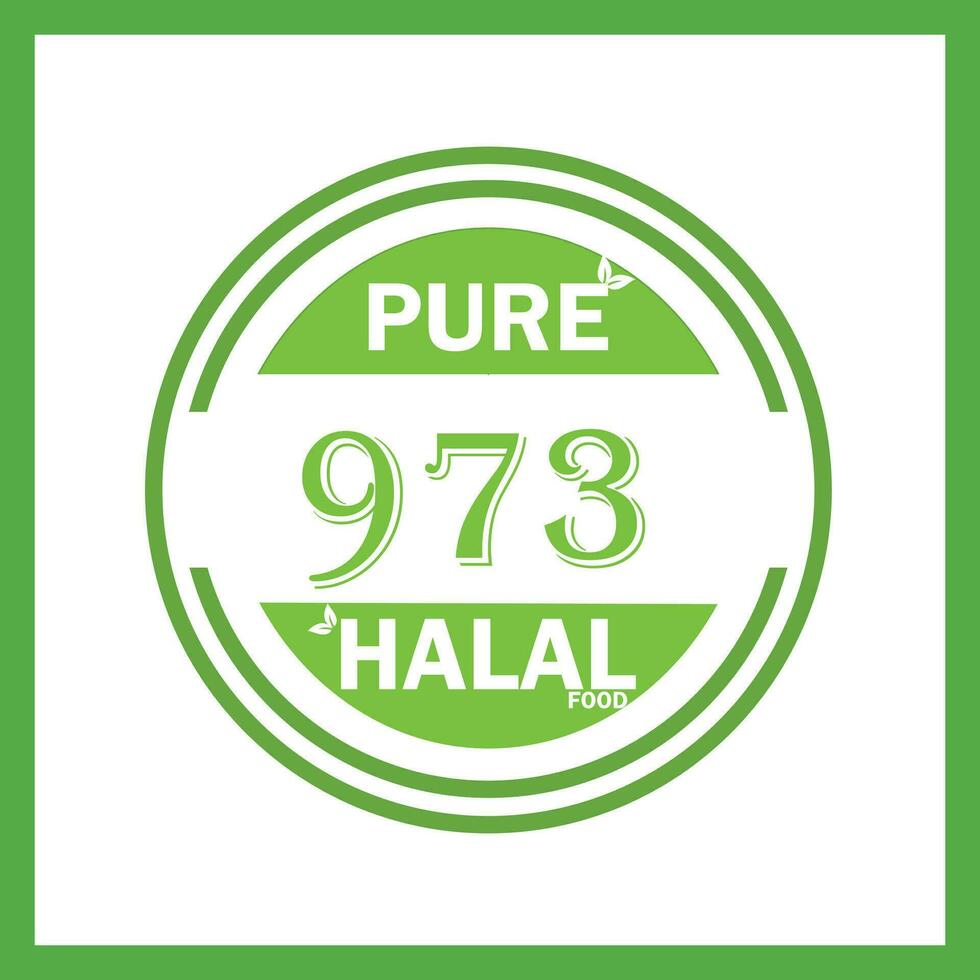 design with halal leaf design 973 vector