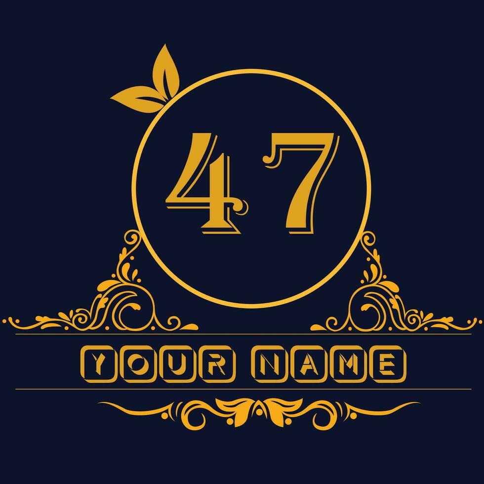 New unique logo design with number 47 vector