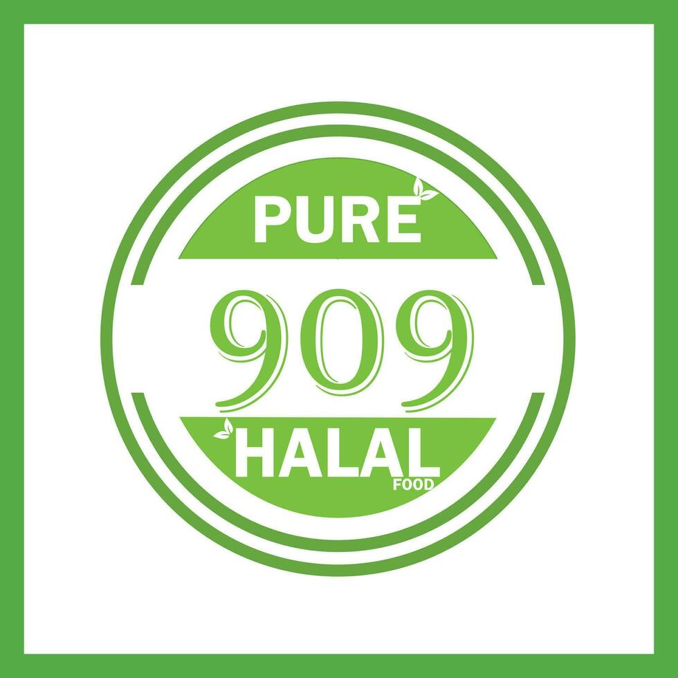 design with halal leaf design 909 vector