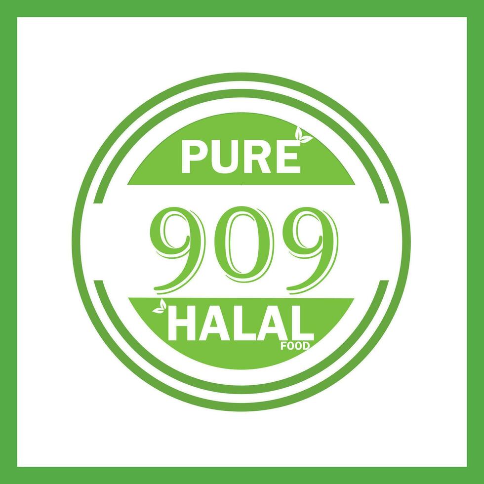 design with halal leaf design 909 vector