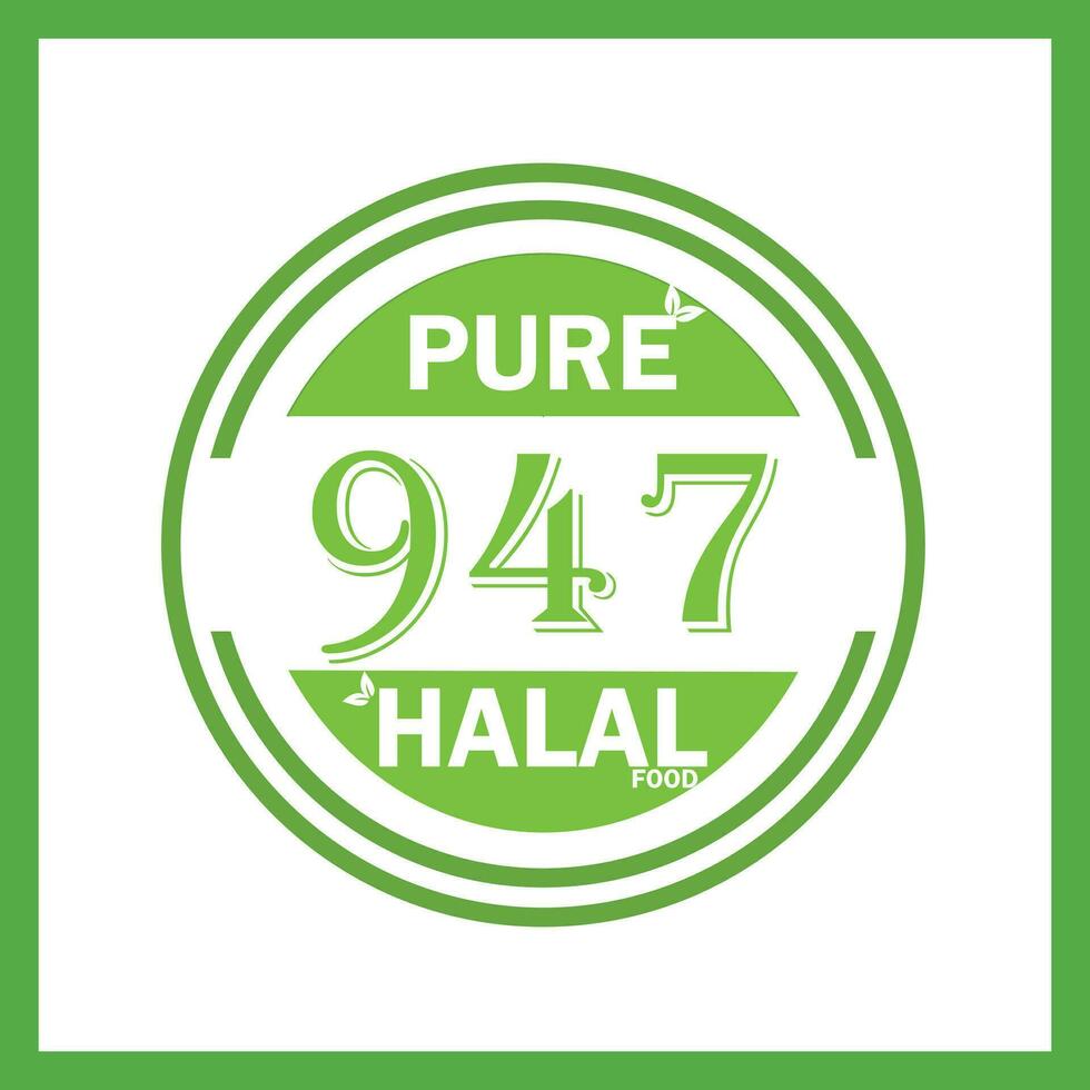 design with halal leaf design 947 vector