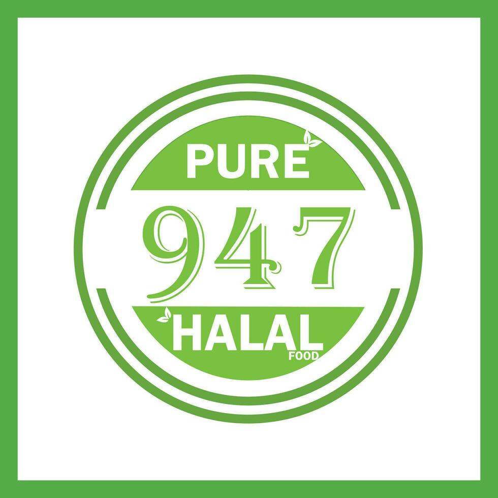 design with halal leaf design 947 vector