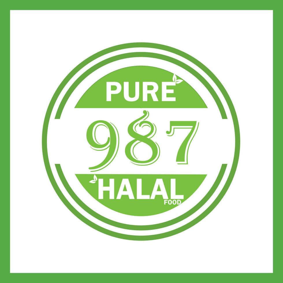 design with halal leaf design 987 vector