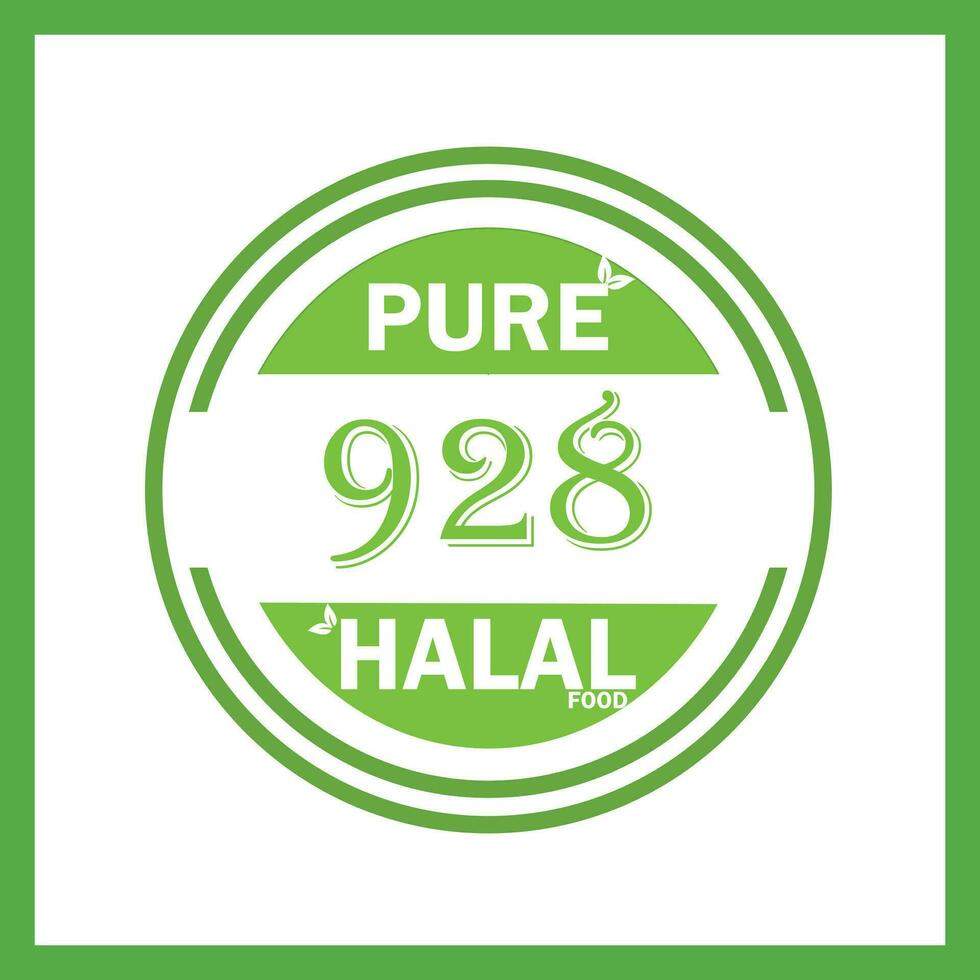 design with halal leaf design 928 vector