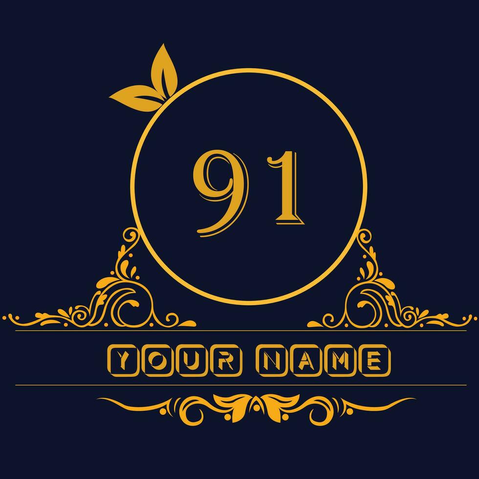 New unique logo design with number 91 vector