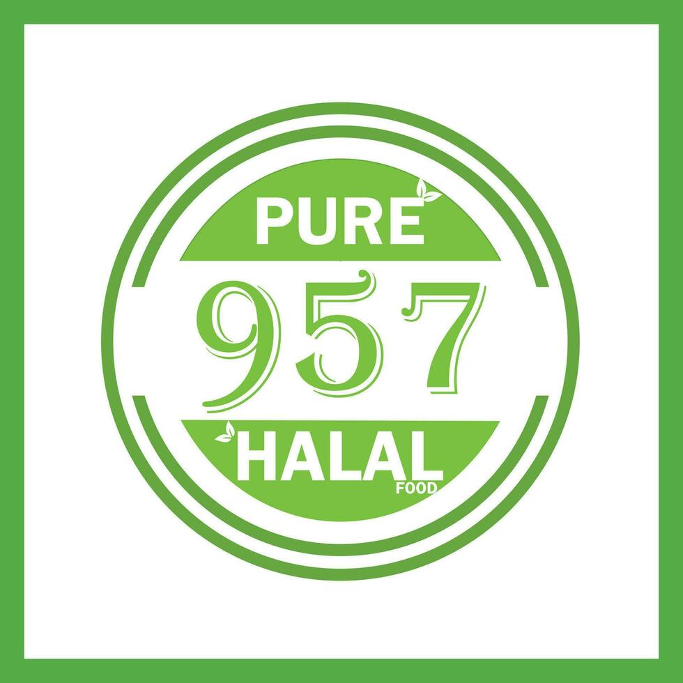 design with halal leaf design 957 vector