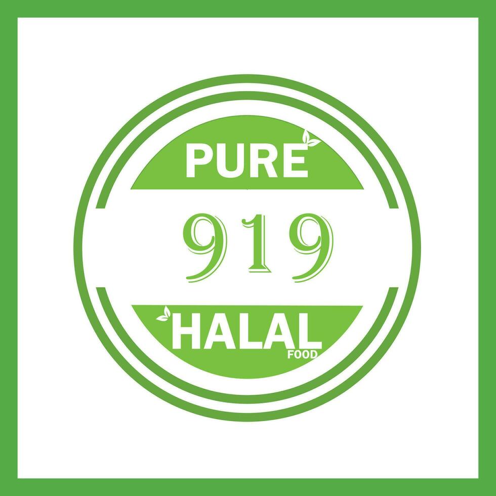 design with halal leaf design 919 vector