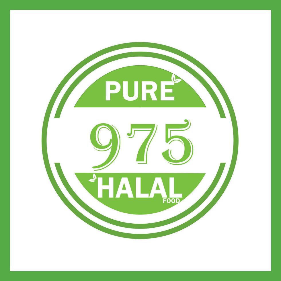 design with halal leaf design 975 vector