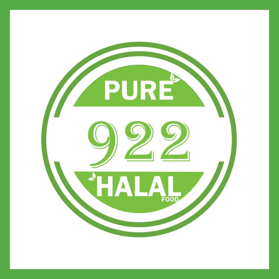 design with halal leaf design 922 vector