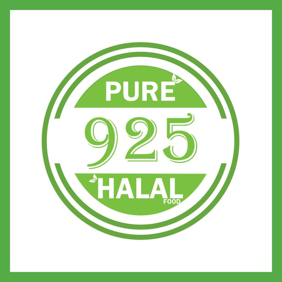 design with halal leaf design 925 vector
