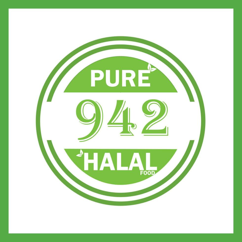 design with halal leaf design 942 vector
