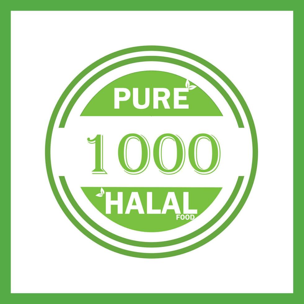 design with halal leaf design 1000 vector