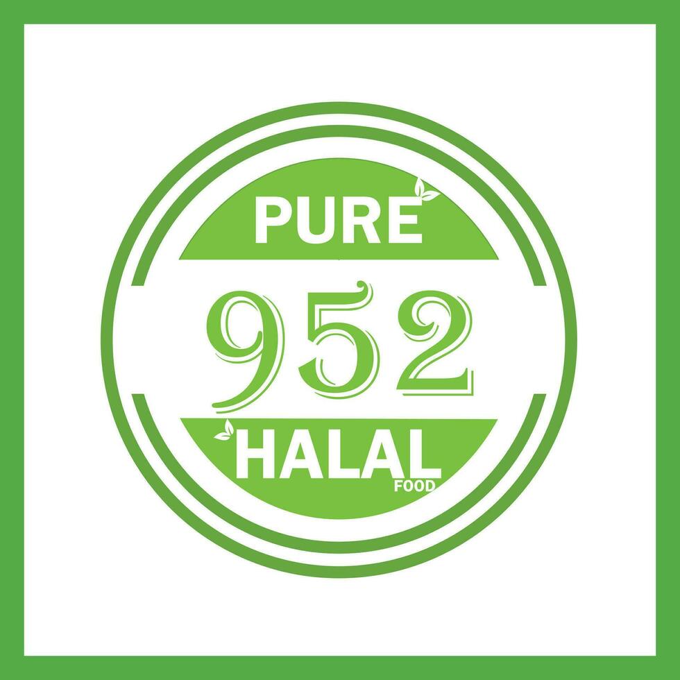design with halal leaf design 952 vector