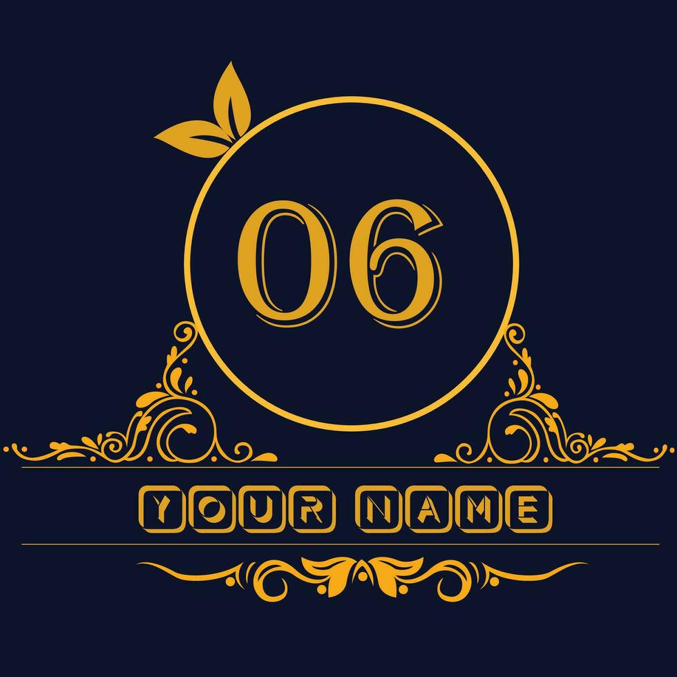 New unique logo design with number 06 vector