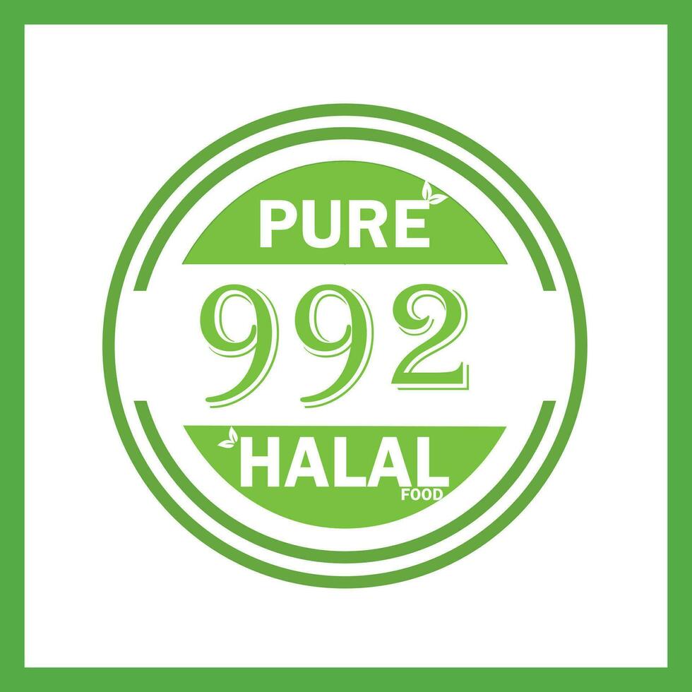 design with halal leaf design 992 vector