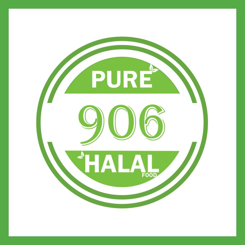 design with halal leaf design 906 vector