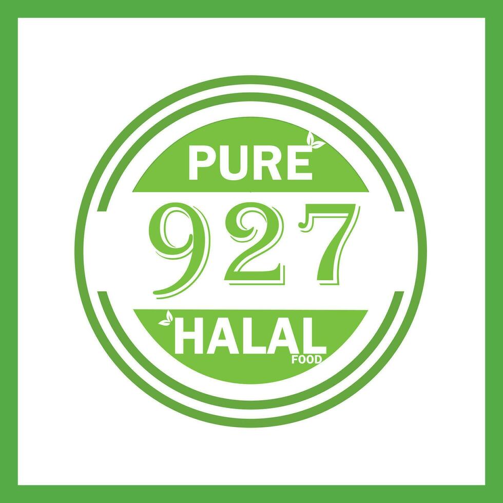 design with halal leaf design 927 vector