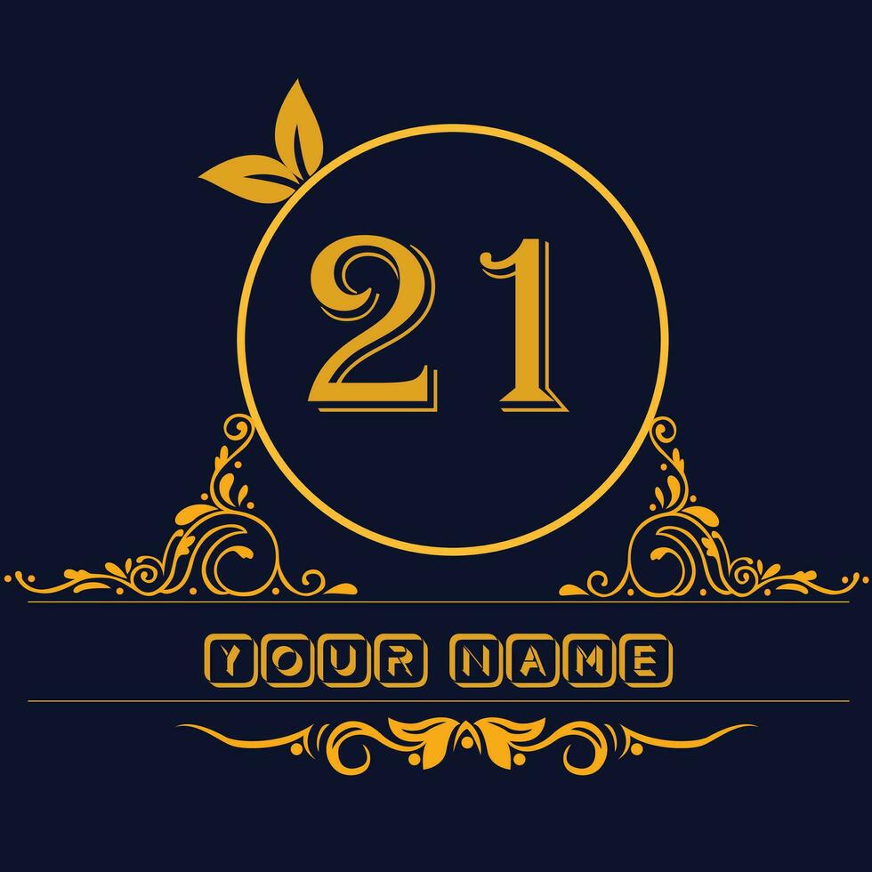 nuevo único logo diseño con número 21 vector