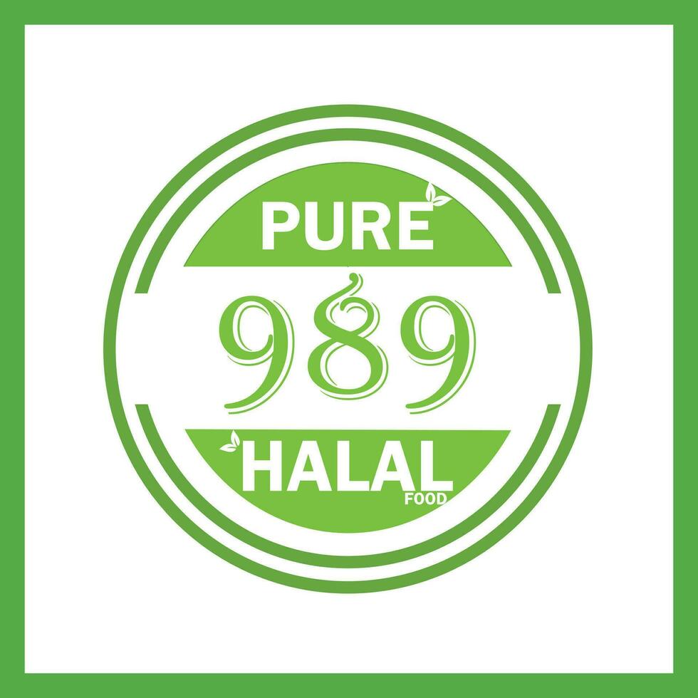 design with halal leaf design 989 vector