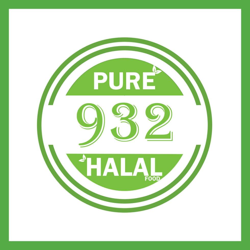 design with halal leaf design 932 vector