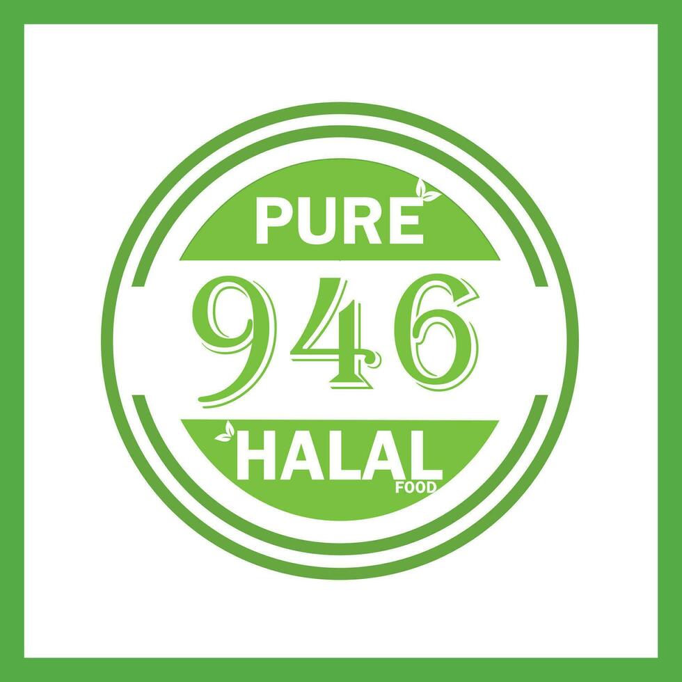 design with halal leaf design 946 vector