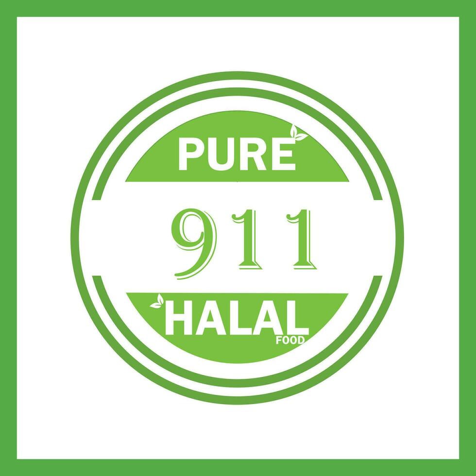 design with halal leaf design 911 vector