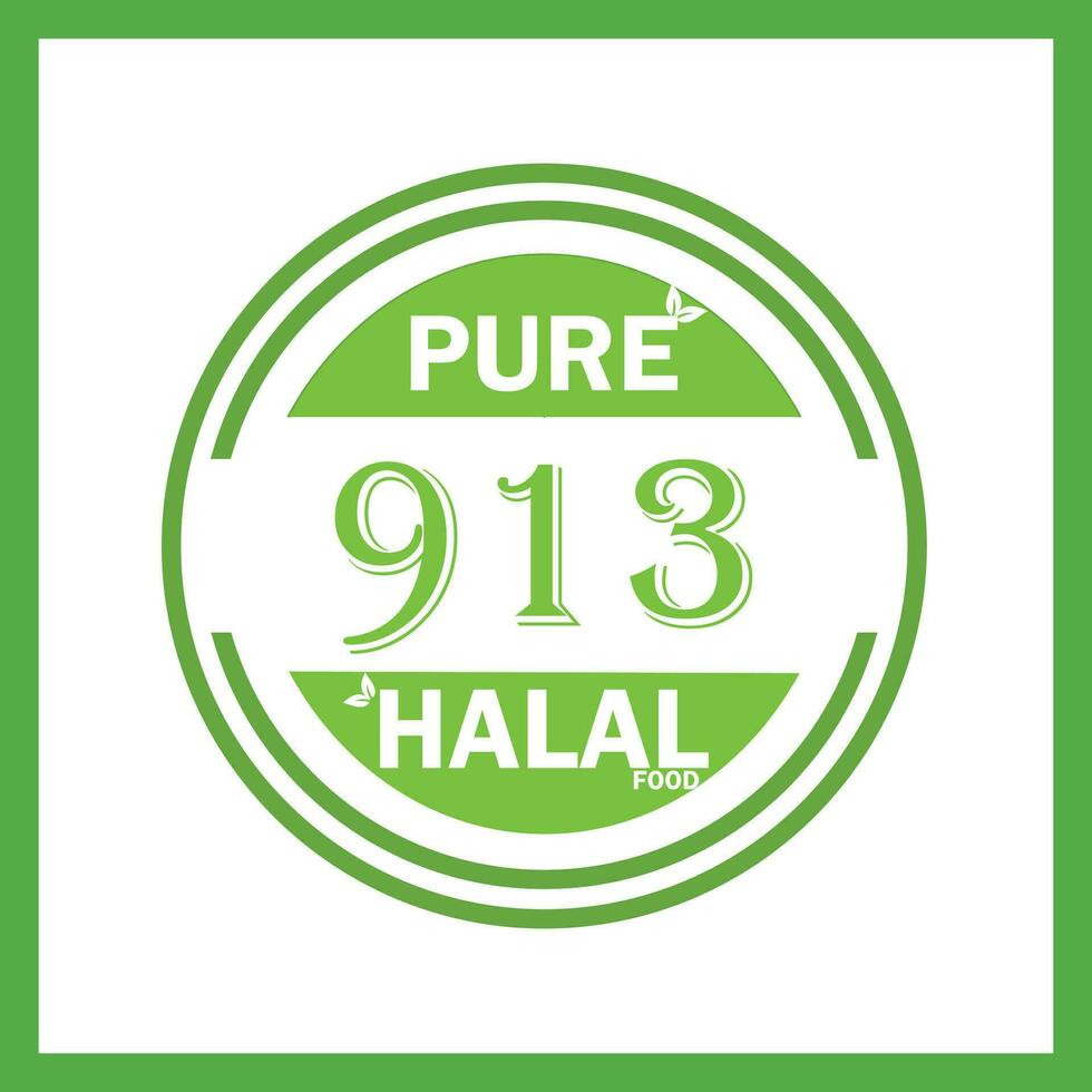 design with halal leaf design 913 vector