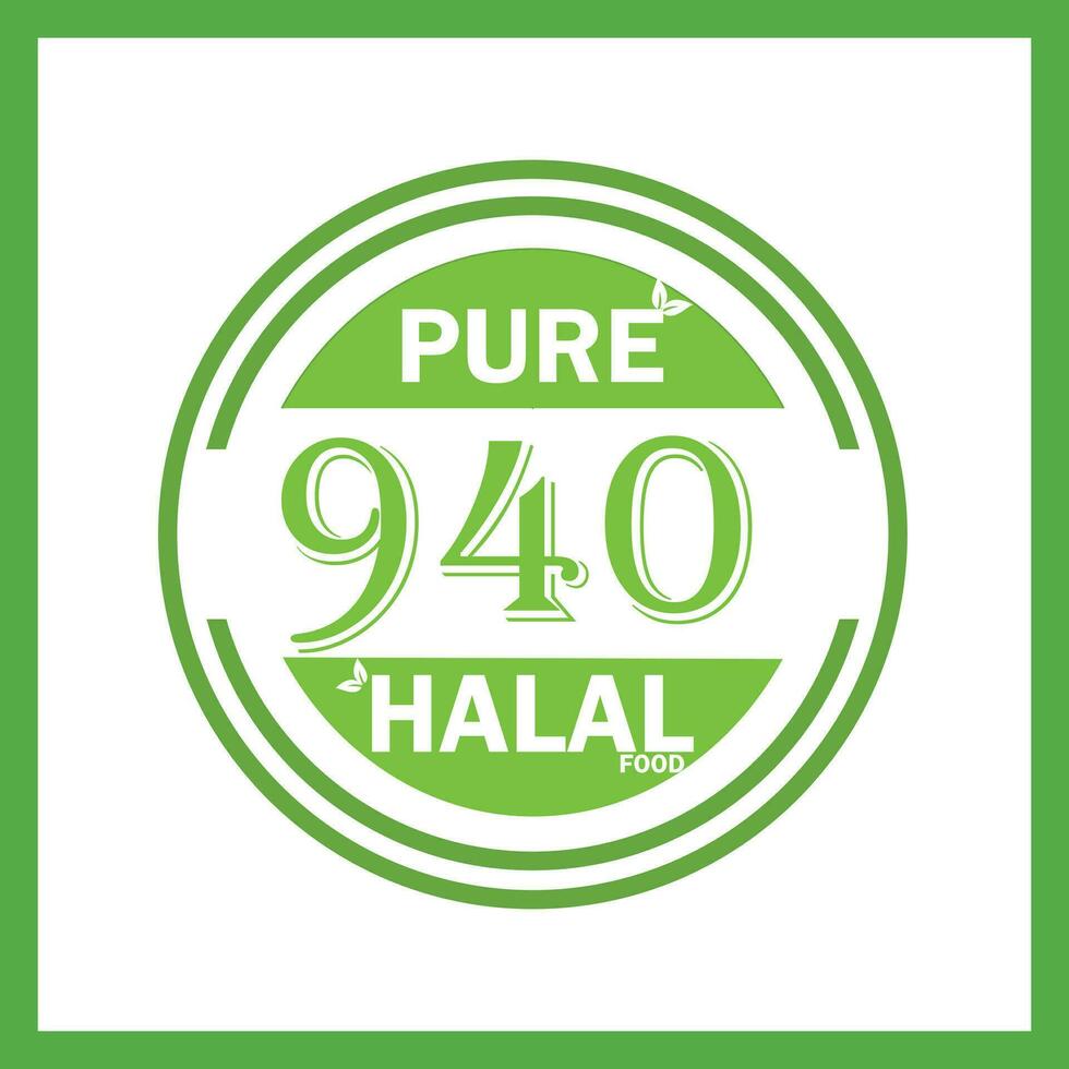 design with halal leaf design 940 vector