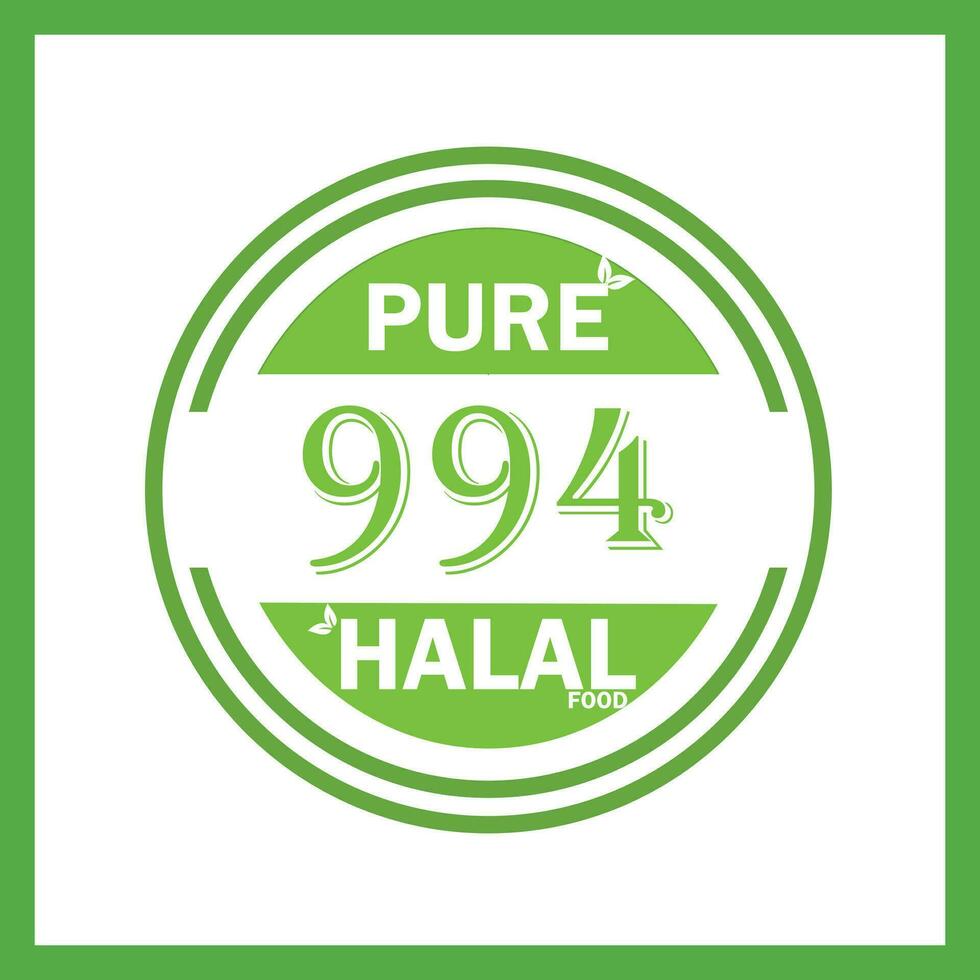 design with halal leaf design 994 vector