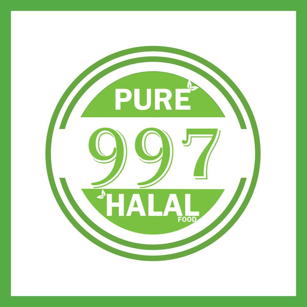 design with halal leaf design 997 vector