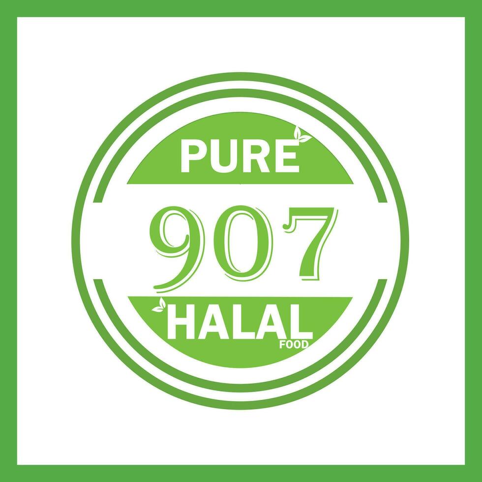 design with halal leaf design 907 vector