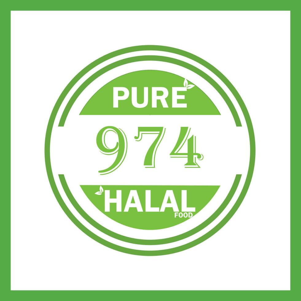 design with halal leaf design 974 vector