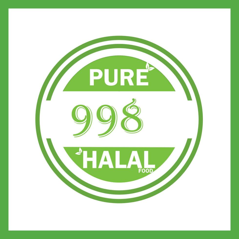 design with halal leaf design 998 vector