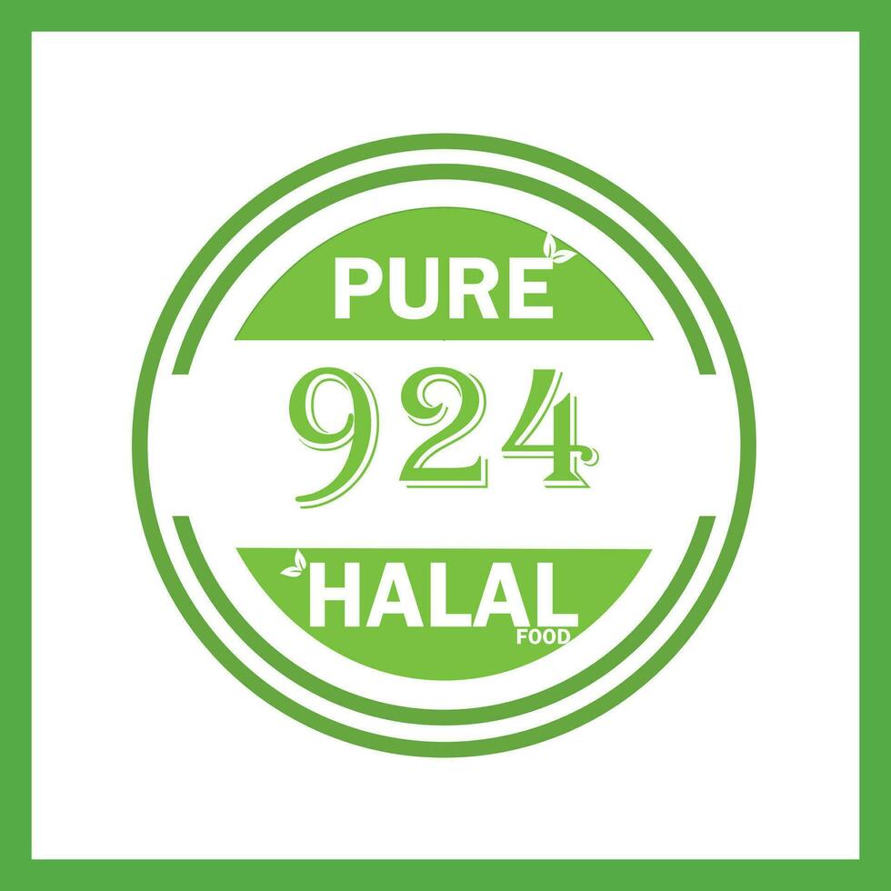 design with halal leaf design 924 vector