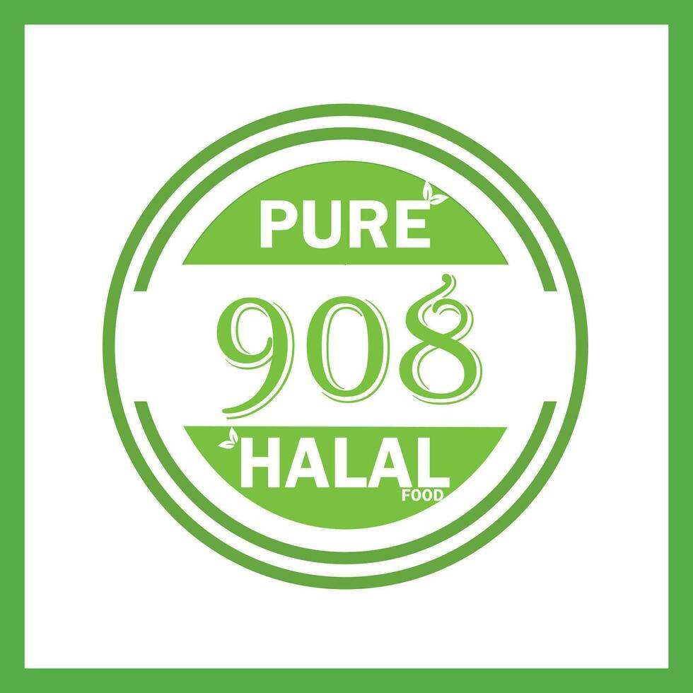 design with halal leaf design 908 vector
