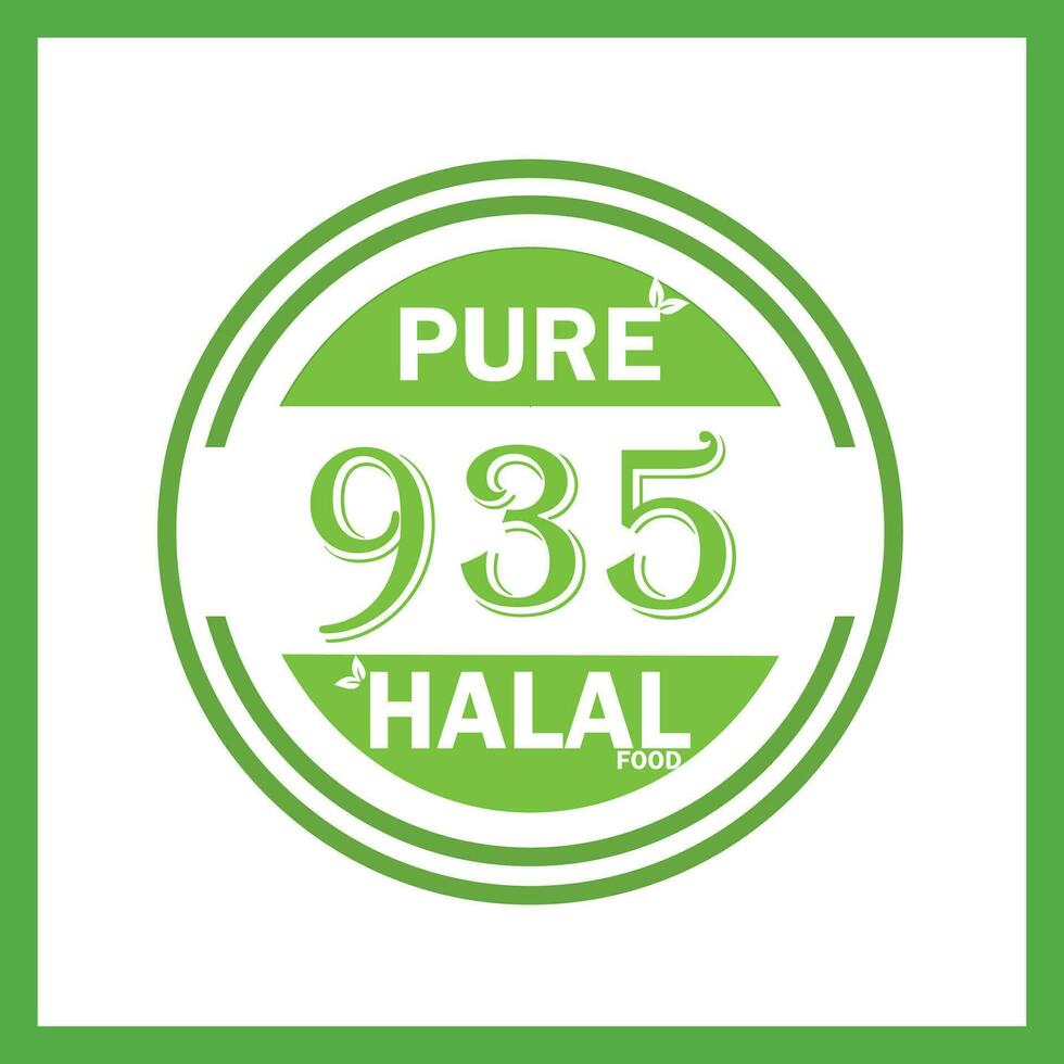 design with halal leaf design 935 vector