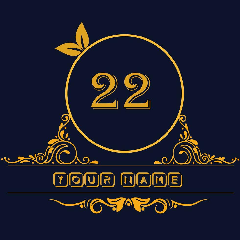 New unique logo design with number 22 vector
