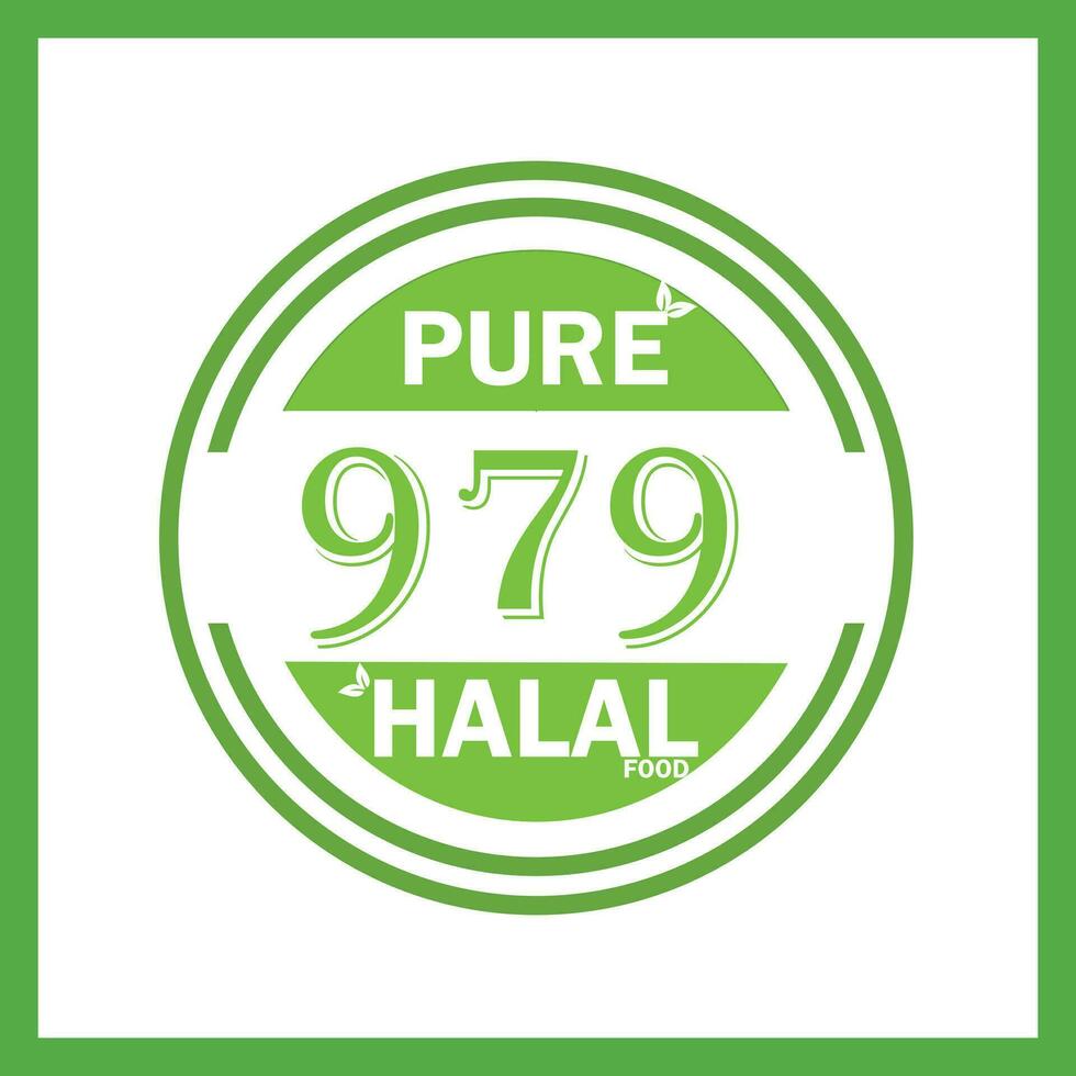 design with halal leaf design 979 vector