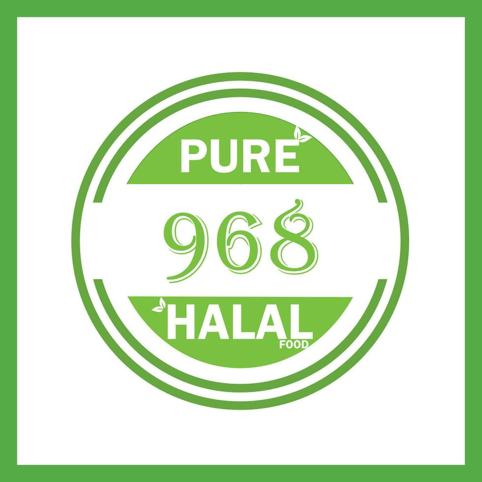 design with halal leaf design 968 vector