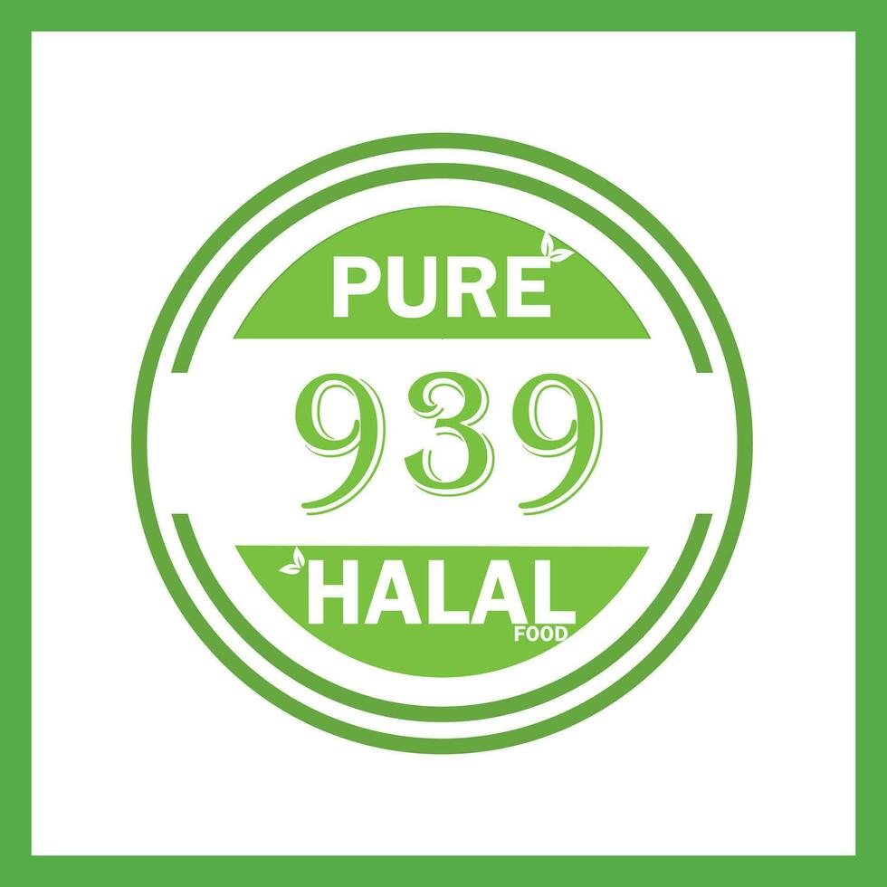 design with halal leaf design 939 vector
