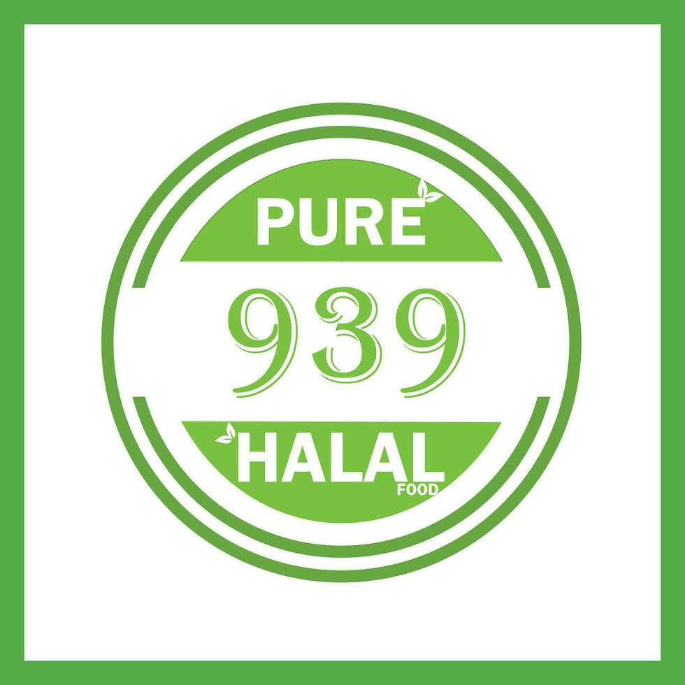 design with halal leaf design 939 vector